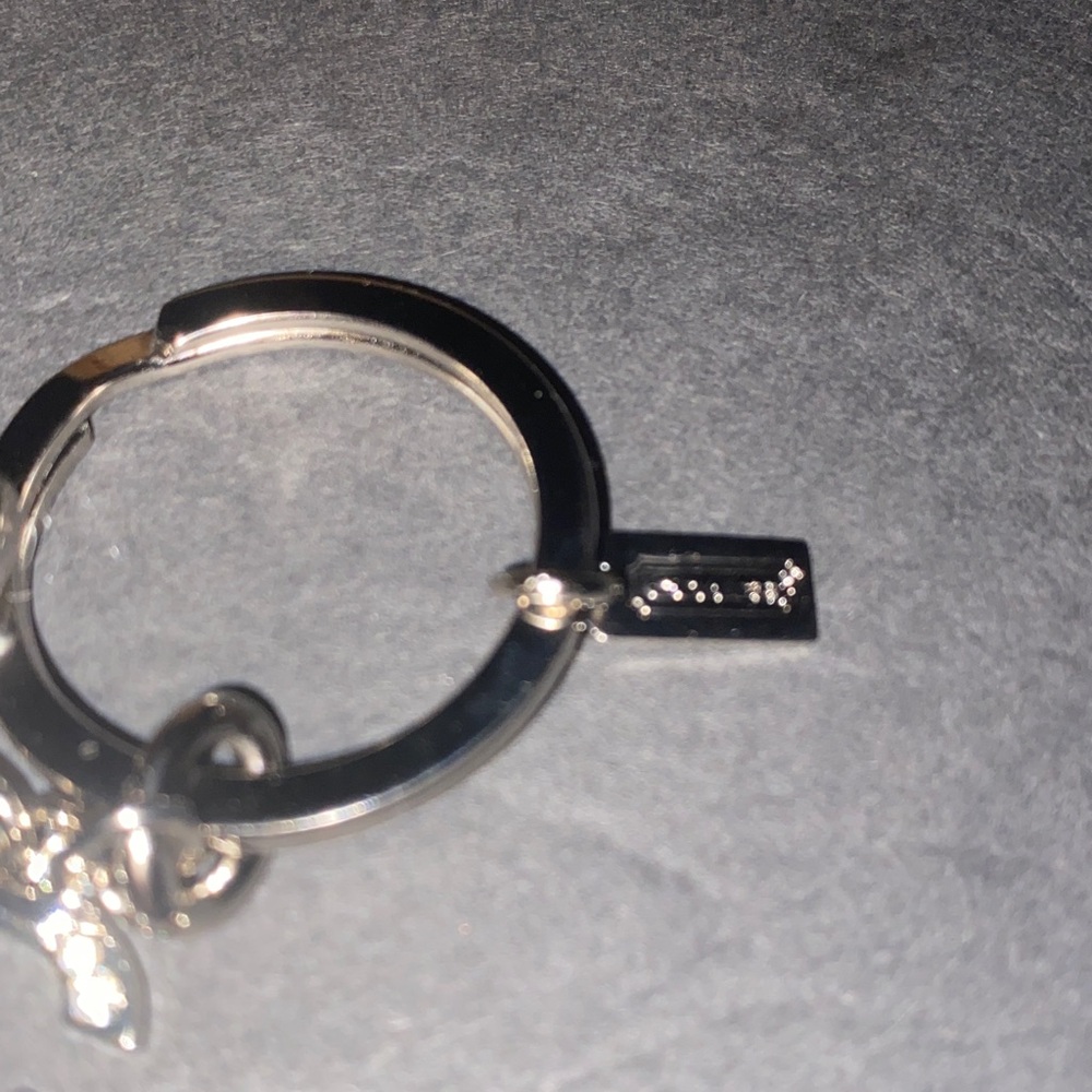 NWOT Coach Silver Swarovski Crystal Letter Keychain Fon Purse Charm - Picture 3 of 3